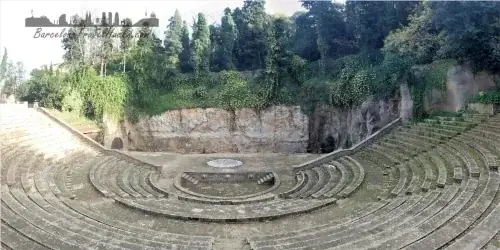 Greek open air theatre and Rose Garden in Montjuïc