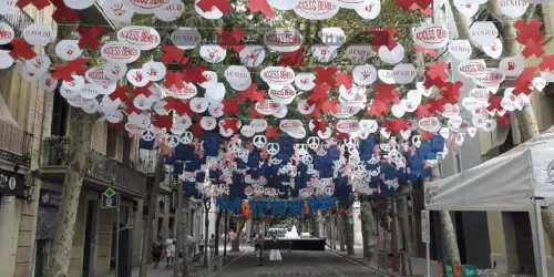 Fiesta Major de Sants 2024  - Decorated streets with live music
